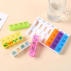 Colorful 28-Grid Weekly Medicine Box