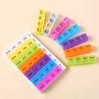 Colorful 28-Grid Weekly Medicine Box