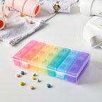 Fun & Functional: Horizontal Rainbow Weekly Pill Organizer