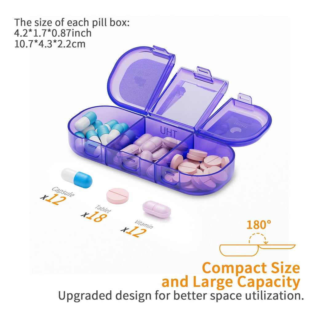 Portable Weekly Pill Organizer – 21 Grids with Waterproof Ring